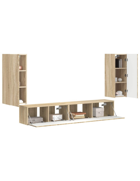 Set mobile TV 4 pcs Rovere Sonoma Legno multistrato