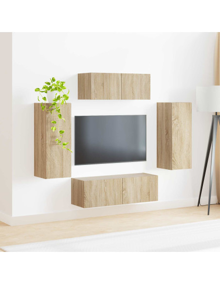 Set mobile TV 4 pcs Rovere Sonoma Legno multistrato