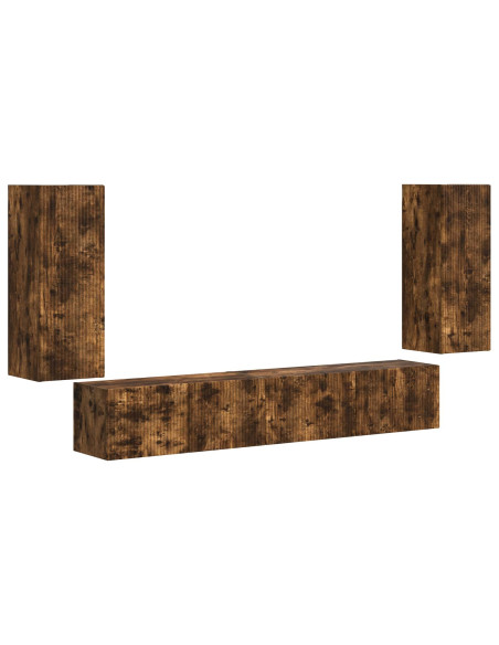 Set mobile TV 4 pcs Rovere fumé Legno multistrato