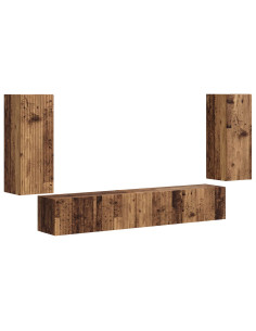 Set mobile TV 4 pcs Legno vecchio Legno multistrato 2