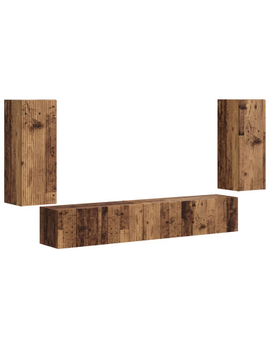 Set mobile TV 4 pcs Legno vecchio Legno multistrato