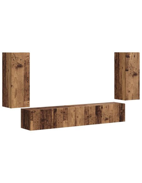 Set mobile TV 4 pcs Legno vecchio Legno multistrato