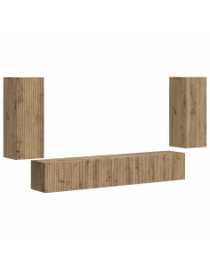 Set mobile TV 4 pcs Rovere artigianale Legno multistrato 2