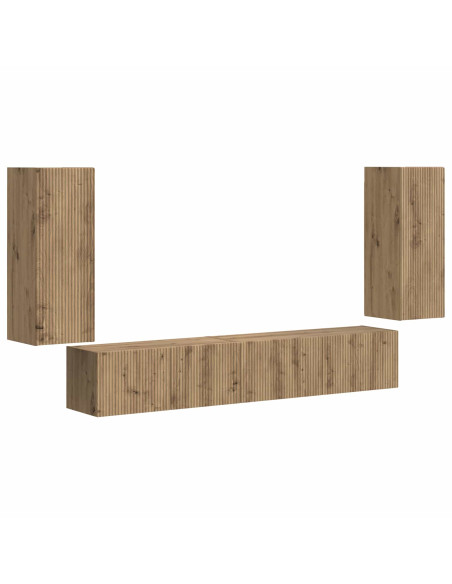 Set mobile TV 4 pcs Rovere artigianale Legno multistrato