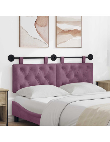 Testata appesa Montaggio a parete Viola 130 x 55 x 7 cm Velluto