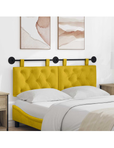 Testata appesa Giallo 150 x 55 x 7 cm Velluto