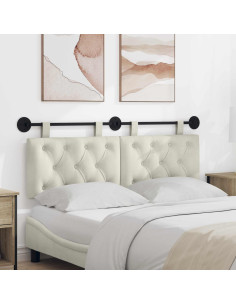 Testata appesa Montaggio a parete Crema 150 x 55 x 7 cm Velluto