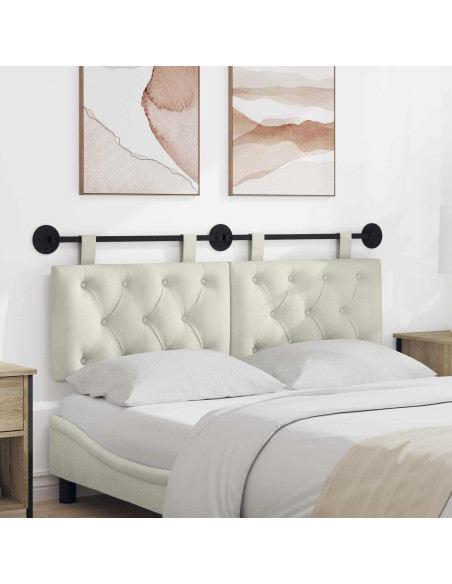 Testata appesa Montaggio a parete Crema 150 x 55 x 7 cm Velluto