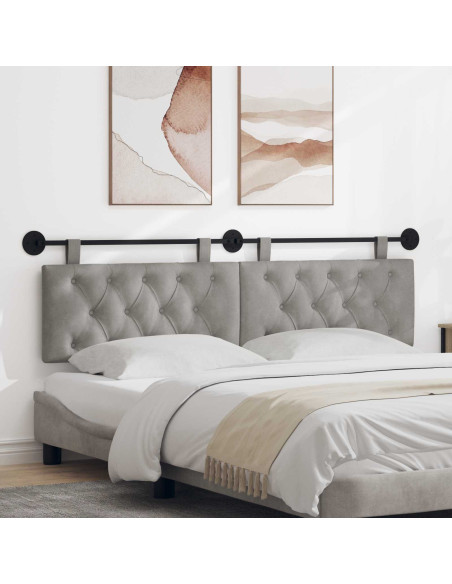 Testata appesa Grigio chiaro 170 x 55 x 7 cm Velluto
