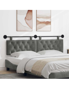 Testata appesa Grigio scuro 170 x 55 x 7 cm Velluto