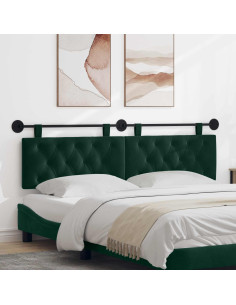 Testata appesa Verde Scuro 170 x 55 x 7 cm Velluto