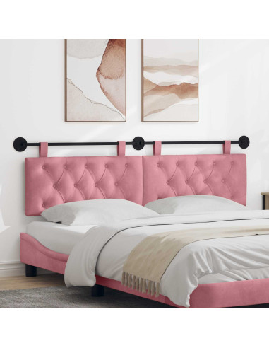 Testata appesa Montaggio a parete Rosa 170 x 55 x 7 cm Velluto