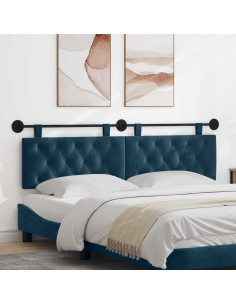 Testata appesa Montaggio a parete Blu 170 x 55 x 7 cm Velluto