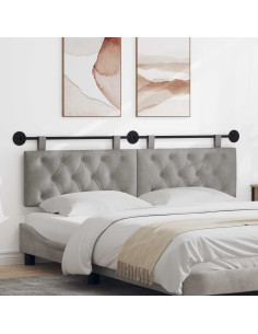 Testata appesa Grigio chiaro 190 x 55 x 7 cm Velluto