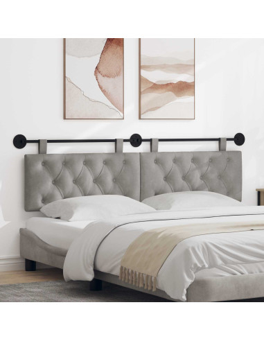 Testata appesa Grigio chiaro 190 x 55 x 7 cm Velluto