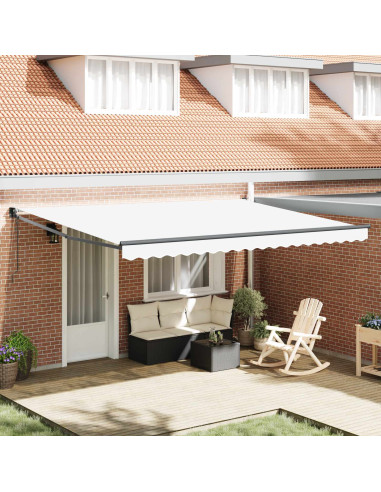 Tenda da Sole Bianco 450 x 300 x 165 cm Poliestere e Metallo