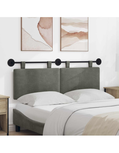 Testata appesa Grigio chiaro 150 x 55 x 5 cm Tessuto in Cords