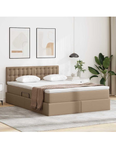 Letto con contenitore e materasso Cappuccino 140 x 200 cm