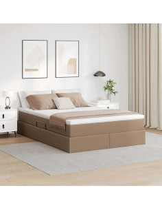 Letto con contenitore e materasso Cappuccino 140 x 200 cm