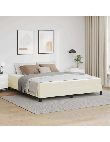 Struttura del letto con materasso Crema 180 x 200 cm Tessuto