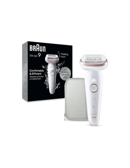 Braun Epilatore Elettrico Silk-pil 9 Wet & Dry SES9000 Bianco/Rosa