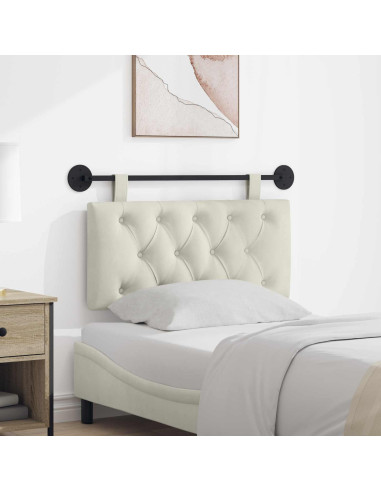 Testata appesa Montaggio a parete Crema 100 x 55 x 7 cm Velluto