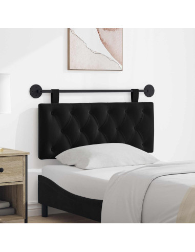 Testata appesa Montaggio a parete Nero 110 x 55 x 7 cm Velluto