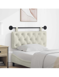 Testata appesa Montaggio a parete Crema 110 x 55 x 7 cm Velluto 2