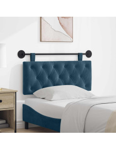 Testata appesa Montaggio a parete Blu 110 x 55 x 7 cm Velluto 2