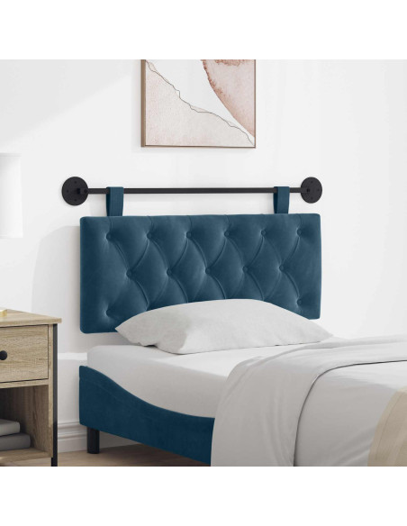 Testata appesa Montaggio a parete Blu 110 x 55 x 7 cm Velluto