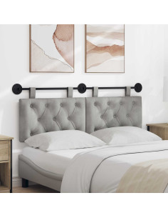 Testata appesa Grigio chiaro 130 x 55 x 7 cm Velluto