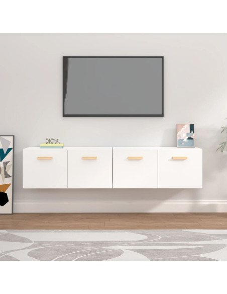 Mobili Parete 2 pz Bianco 80x35x36,5cm Legno Multistrato