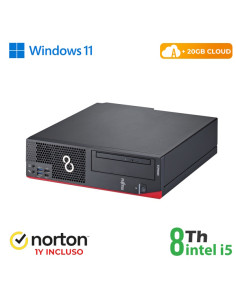 RINOVO PC FUJITSU REFURBISHED Esprimo D958 SFF i5-8X00 DDR4 8GB SSD 256GB W11P CLOUD20GB Grade A 1Y