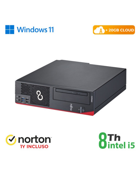 RINOVO PC FUJITSU REFURBISHED Esprimo D958 SFF i5-8X00 DDR4 8GB SSD 256GB W11P CLOUD20GB Grade A 1Y