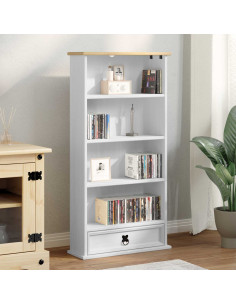 Mobile per CD Bianco 52 x 17.5 x 103 cm Pino massello