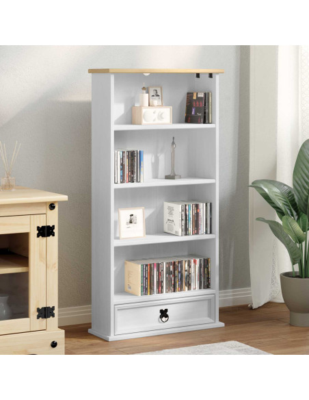 Mobile per CD Bianco 52 x 17.5 x 103 cm Pino massello