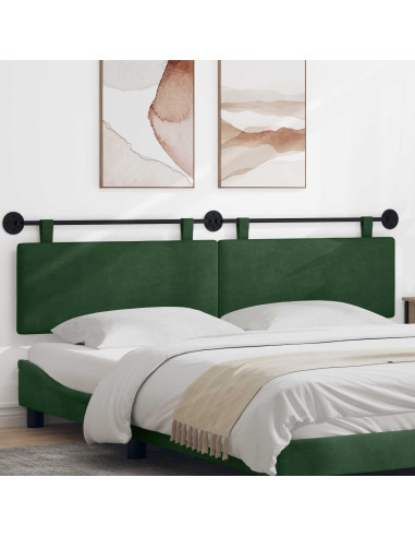 Testata appesa Verde Giungla 210 x 55 x 5 cm Tessuto in Cords