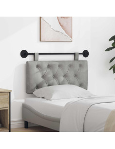 Testata appesa Grigio chiaro 90 x 55 x 7 cm Velluto