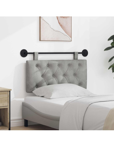 Testata appesa Grigio chiaro 90 x 55 x 7 cm Velluto