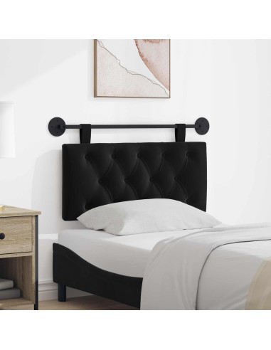 Testata appesa Montaggio a parete Nero 90 x 55 x 7 cm Velluto