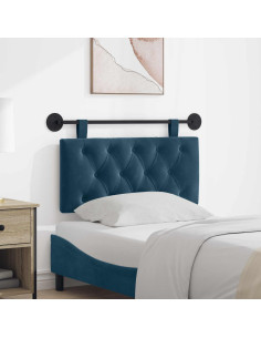 Testata appesa Montaggio a parete Blu 90 x 55 x 7 cm Velluto