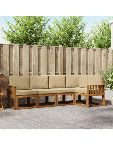 Set di divani con cuscino 5 pcs Naturale e Beige