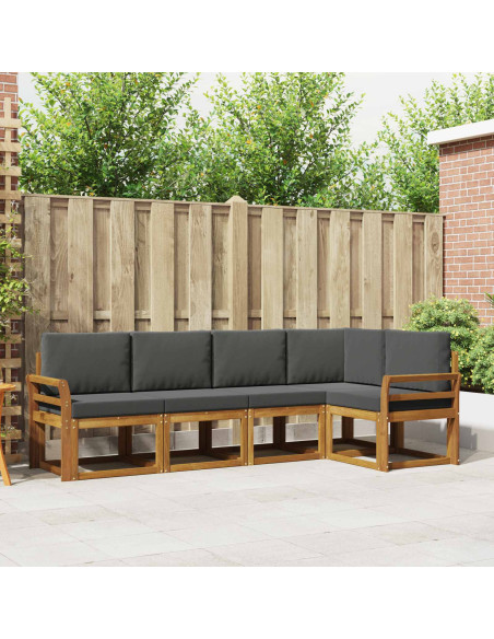 Set di divani con cuscino 5 pcs Naturale e Antracite