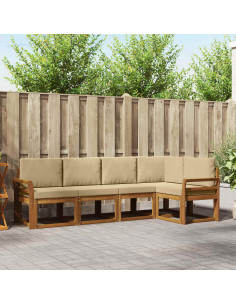 Set di divani con cuscino 5 pcs Naturale e Beige