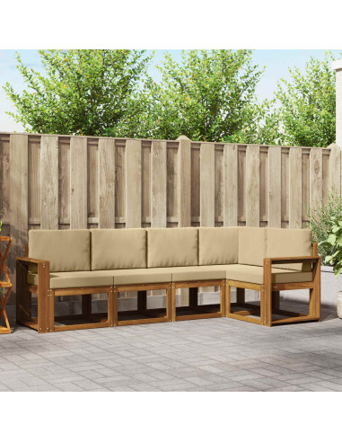 Set di divani con cuscino 5 pcs Naturale e Beige