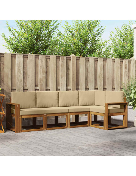 Set di divani con cuscino 5 pcs Naturale e Beige