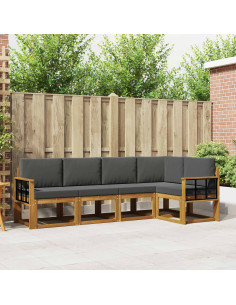 Set di divani con cuscino 5 pcs Naturale e Antracite