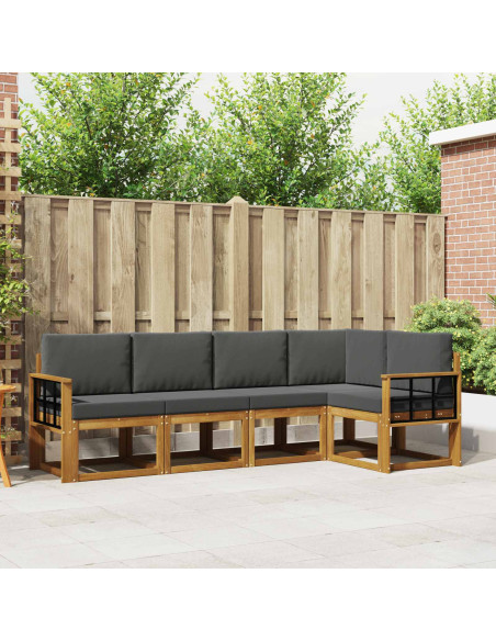 Set di divani con cuscino 5 pcs Naturale e Antracite