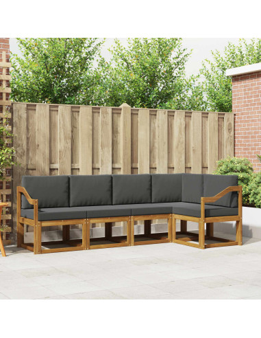 Set di divani con cuscino 5 pcs Naturale e Antracite