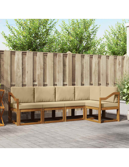 Set di divani con cuscino 5 pcs Naturale e Beige